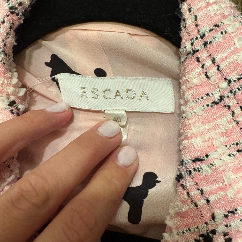 Escada Pink and Black Tweed Jacket